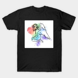 Rainbow Watercolor Angel T-Shirt